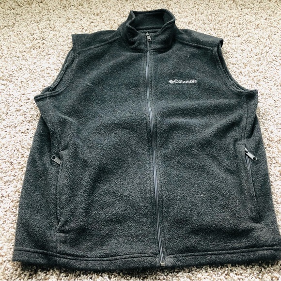Columbia Fleece Full Zip Vest Women Size L Gray Sleeveless Zippered Pockets - Picture 1 of 9